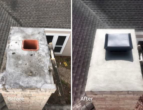 Chimney Crown Repair Before and After