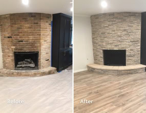Fireplace Repair Before and After