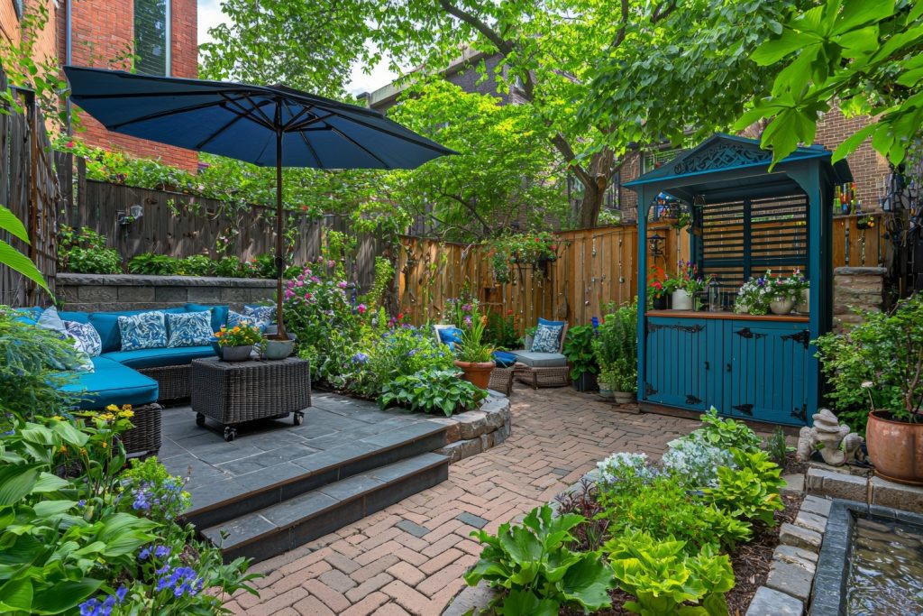 Beautiful Brick and Stone Patio