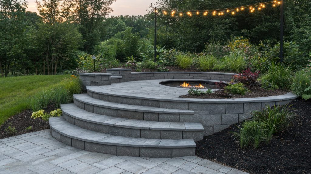 Split Level Stone Patio